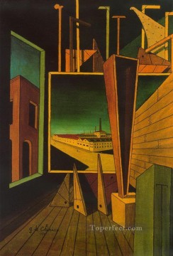 geometric composition with factory landscape 1917 Giorgio de Chirico Metaphysical surrealism Oil Paintings